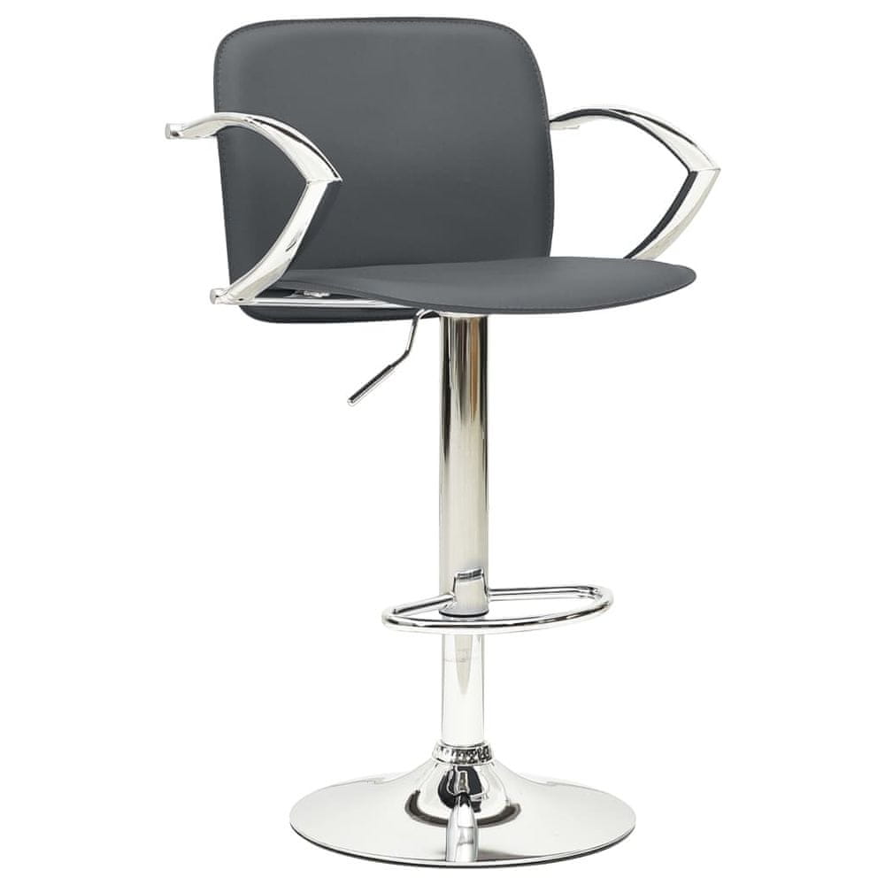 Vidaxl Barové stoličky 2 ks sivé z umelej kože